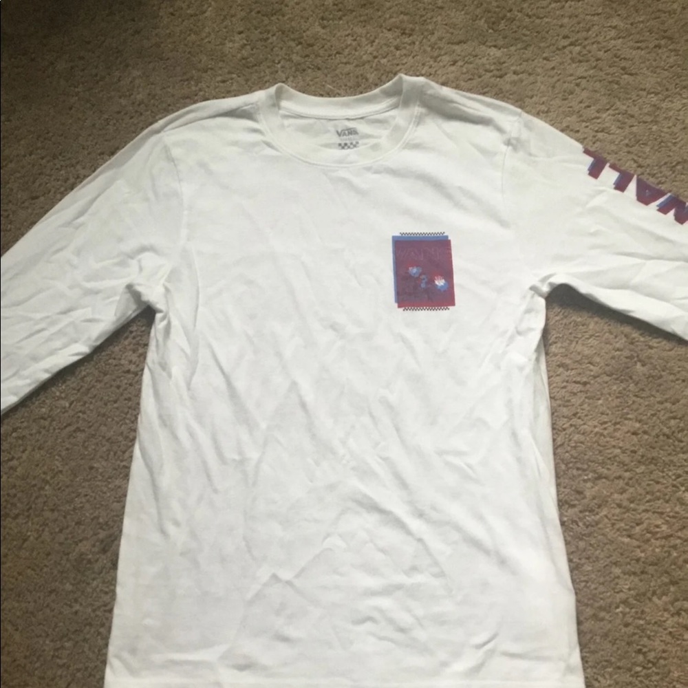 Vans long sleeve white shirt with roses